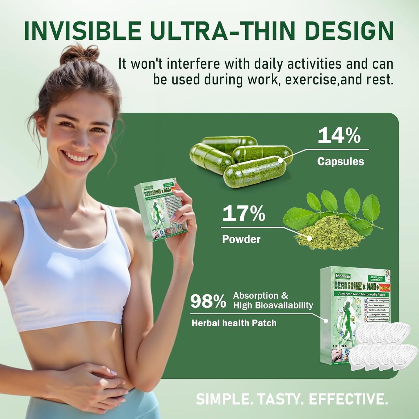 Moringa 10-in-1 Nano Microdarts Skin Care Patch - Natural Treatment for All Skin Types | 3 Boxes