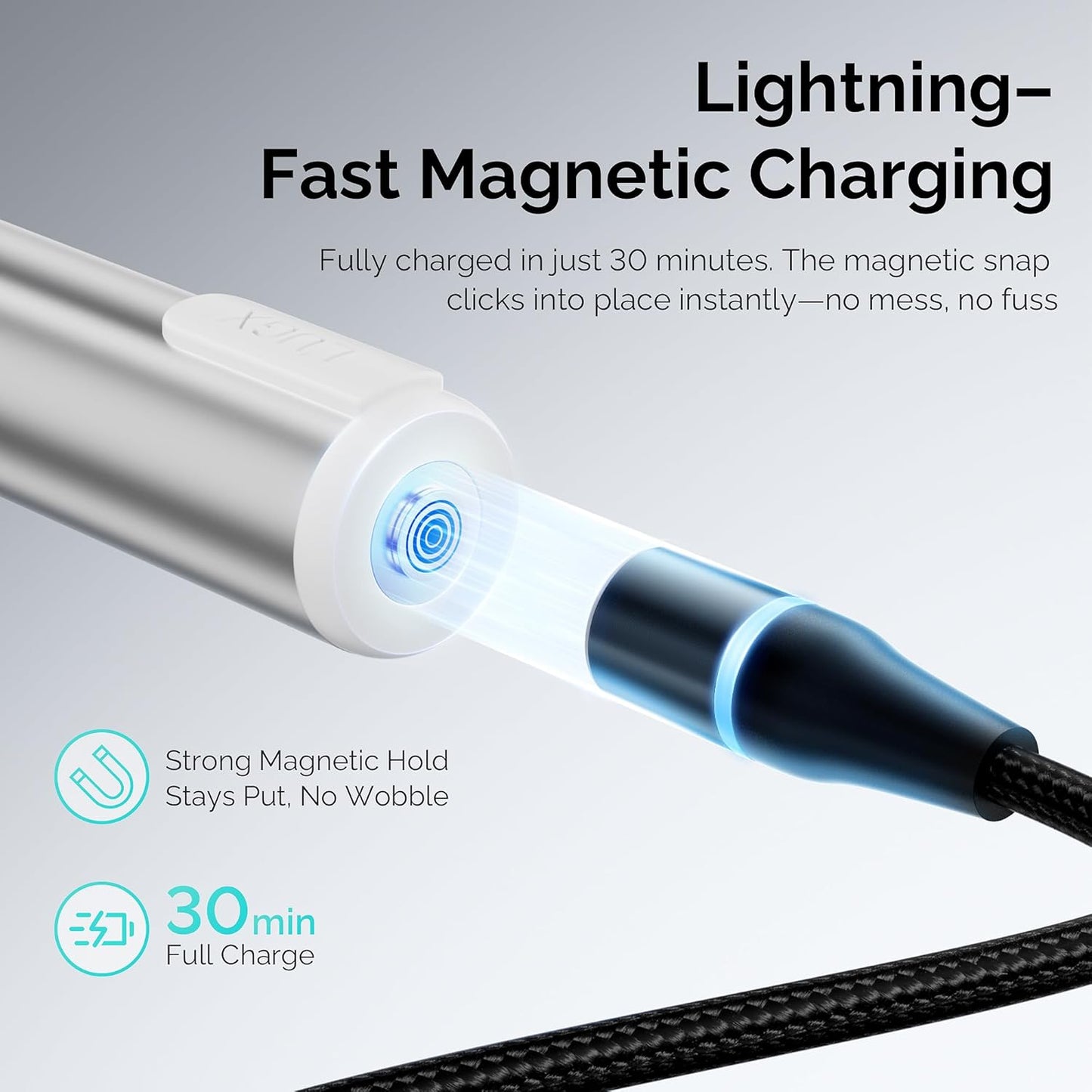 Handheld UV Light for Gel Nails - High Power Portable LED Nail Lamp | Cordless Magnetic Fast Charging, Silver