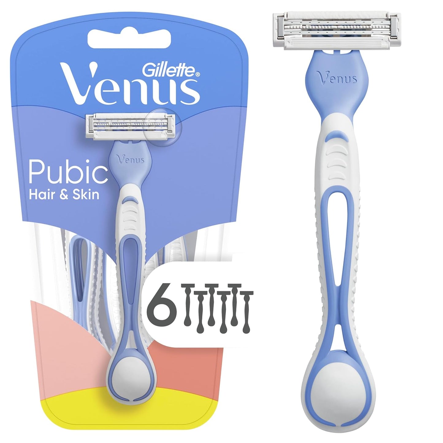 Gillette Venus Women's Disposable Razors - Bikini & Pubic Hair Grooming, 6 Count