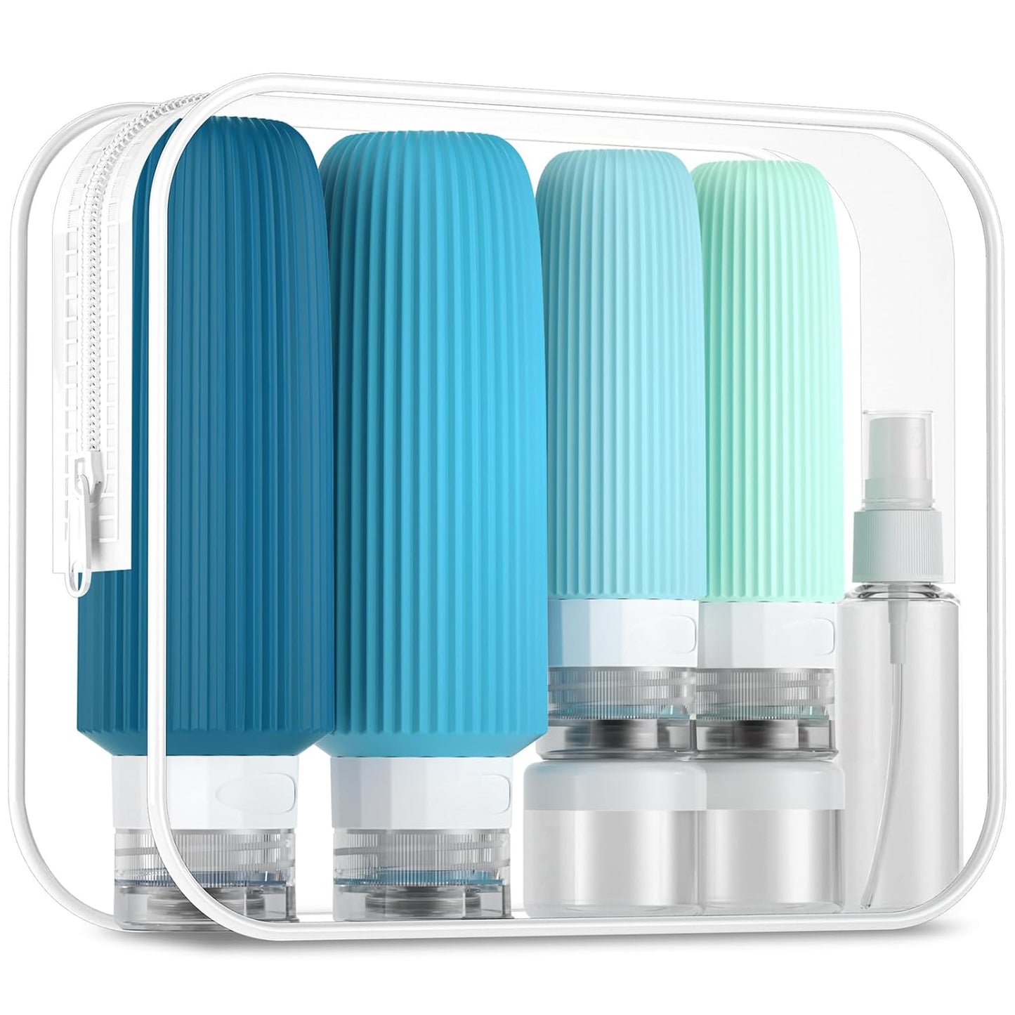 Travel Bottles for Toiletries - 16 Pack Silicone Containers | 6oz Leak-Proof Shampoo & Conditioner Set