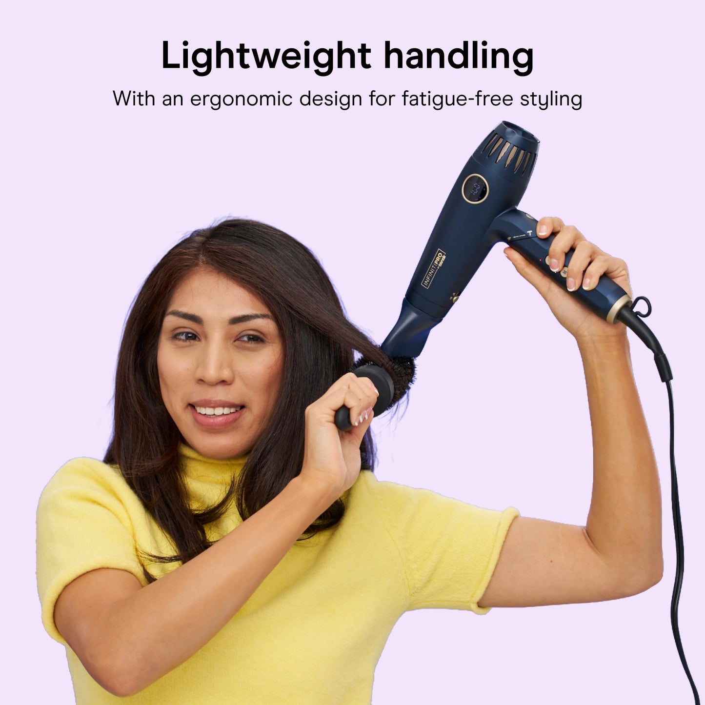 Conair INFINITIPRO DigitalAIRE Multi-Styler, 1.2 lb Ultra-Lightweight Digital Motor Hair Dryer with High-Pressure Airflow, Blue, 1002