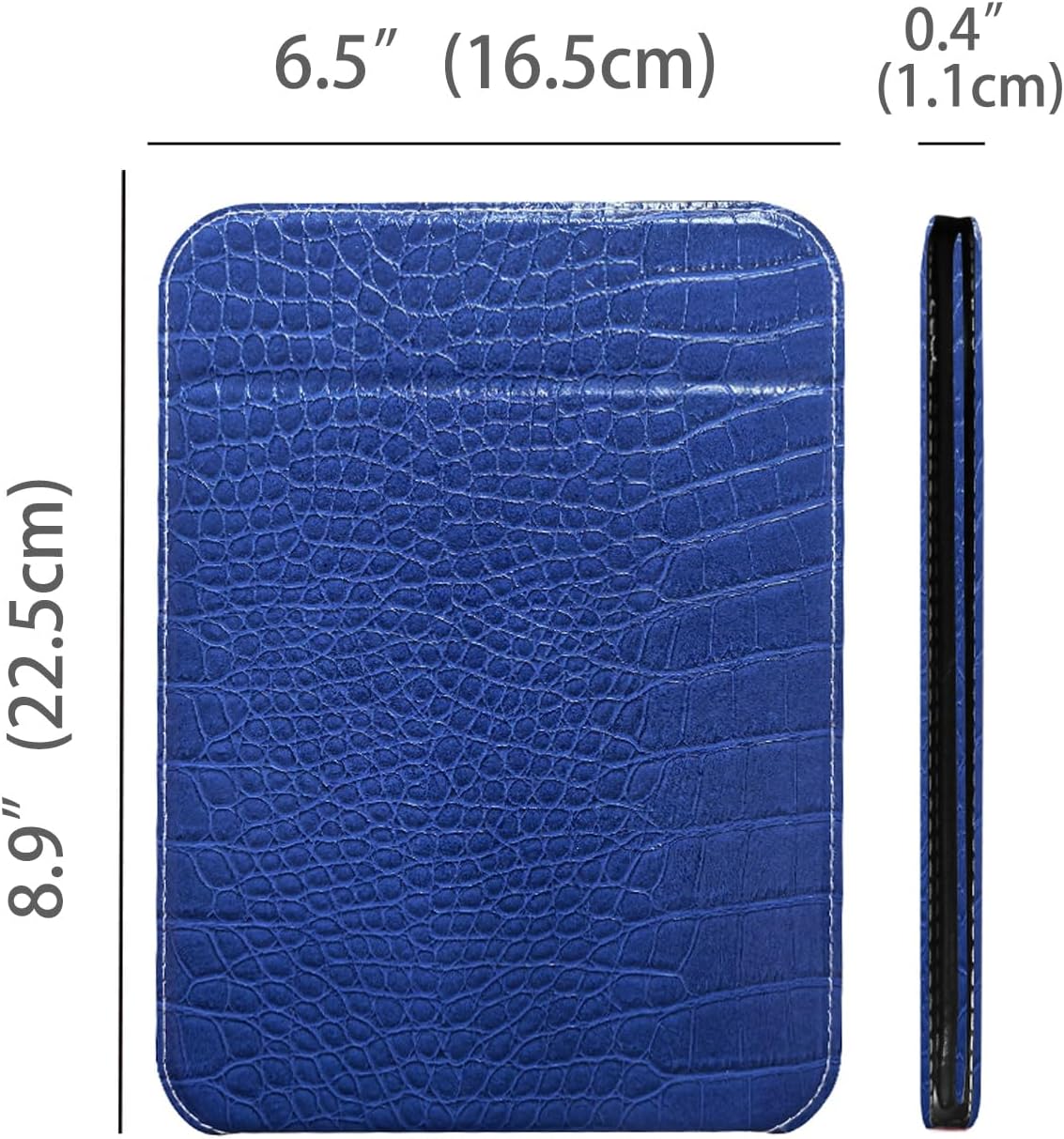 Foldable Desk Mirror - Blue Adjustable Angle Travel Mirror with PU Edge Cover | 6.5×8.9”