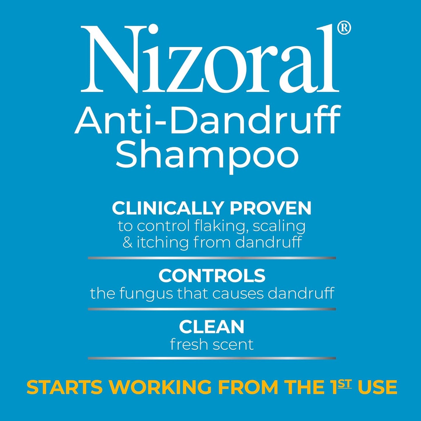 Nizoral Anti-Dandruff Shampoo - 1% Ketoconazole, 14 Fl Oz | Fresh Scent & Anti-Fungal Formula