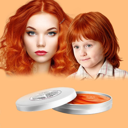 HaiolorPro Orange Hair Color Wax, Washable Temporary Hair Color Dye for Kids, Natural Instant Color Wax Hairstyle Cream Hair Pomades for Women & Men Party Cosplay Halloween, Gifts for Teens