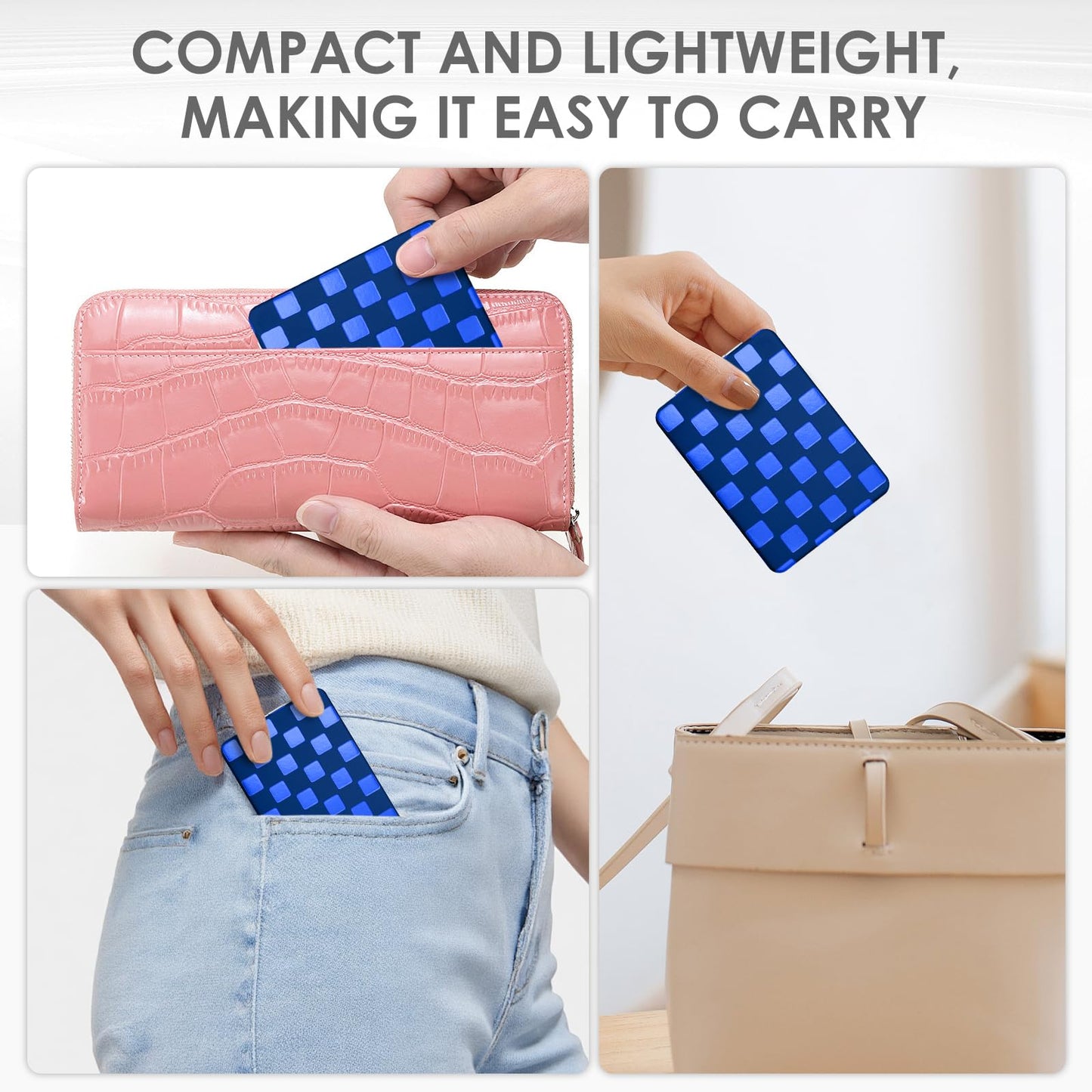 Tavonis Compact Mirror，Unique Contrasting Neon-Toned Checkered Travel Mirror，Pocket Mirror for Women