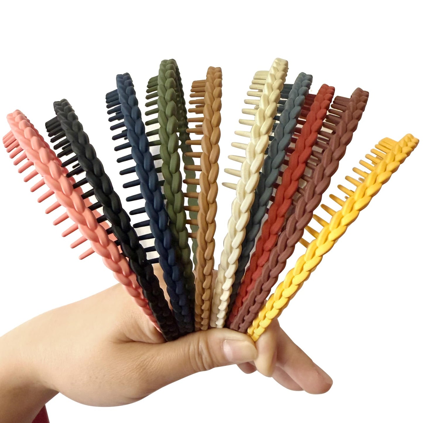 10 PCS of 7mm Thin Headbands for Women - Trendy Colorful Effortless Plastic Hair Bands with Teeth for Stylish Men & Teen Girls