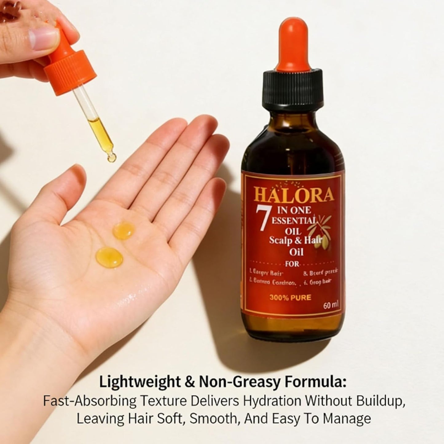Halora Hair Growth Oil - Olive Oil for Thinning Hair, Strengthens & Nourishes Scalp | 1pc