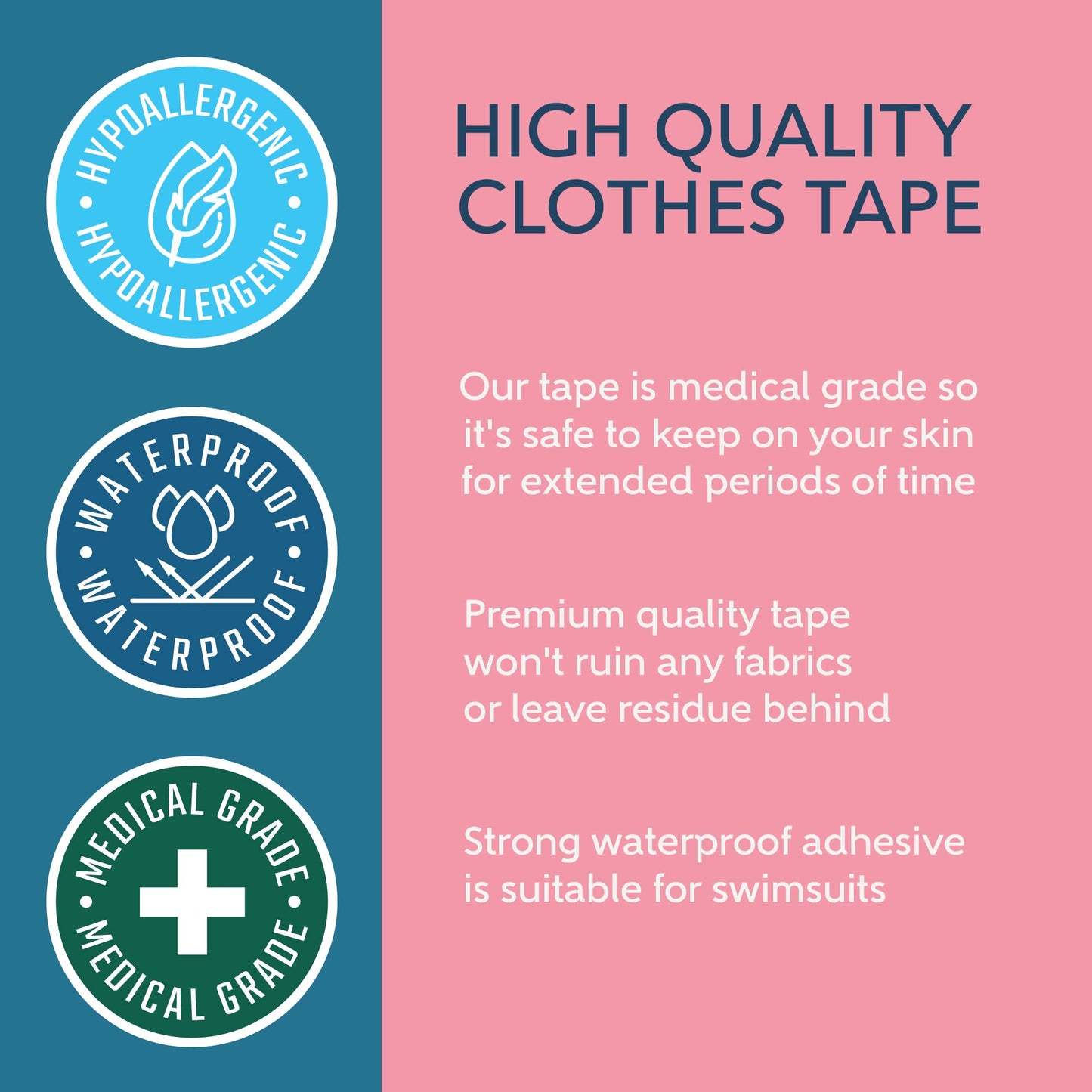 CLING IT2 Double Sided Tape for Clothes, Extra Strength All Day Adhesive Clothing Tape, Versatile Fashion Tape for Fabric, Dress, Cloth, Hemming, No Residue, Gentle on Skin & Body, Transparent Tape.