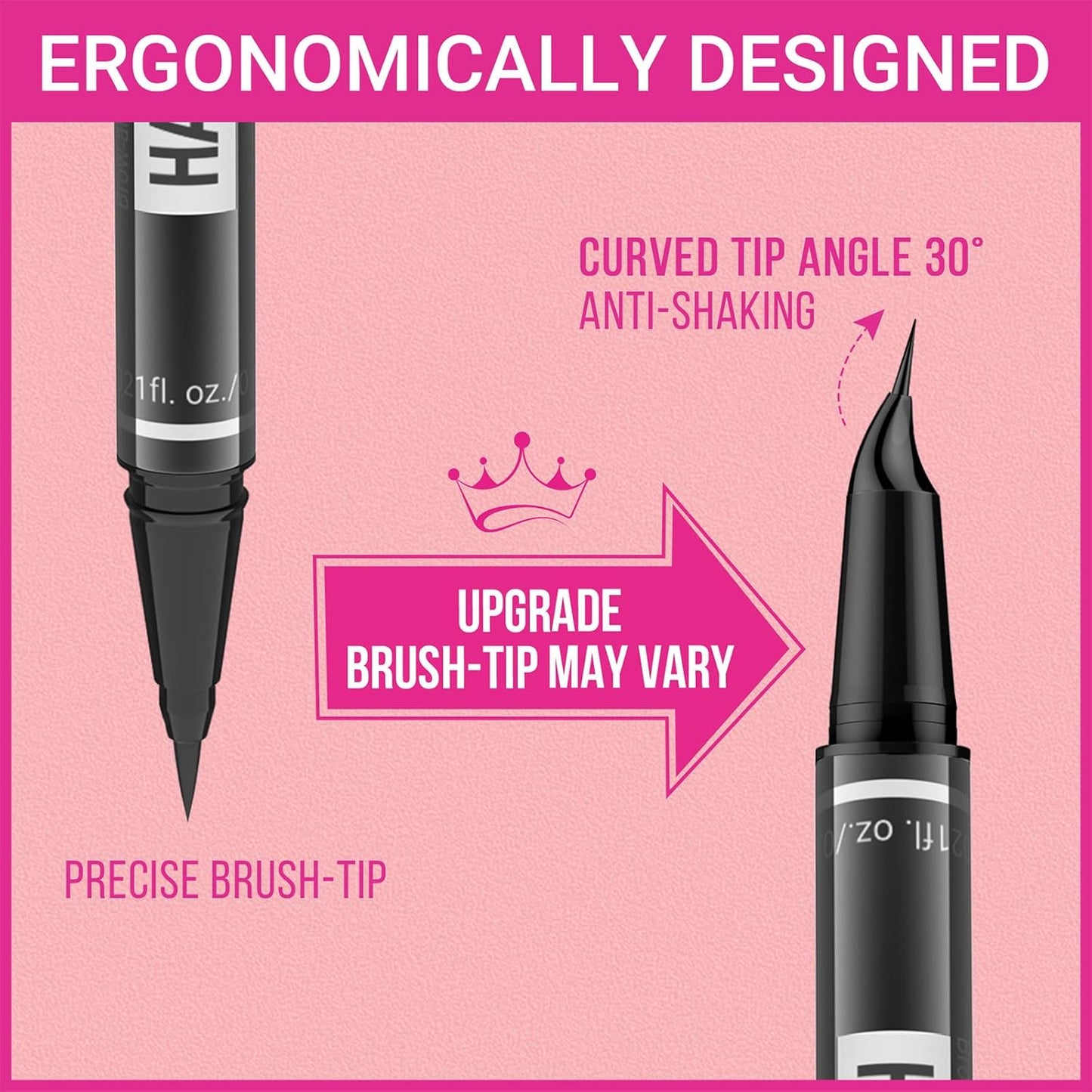 Microblading Eyebrow Pen - 2-in-1 Dual-Ended Pencil with 4-Fork & Brush Tips for Natural Hair-Like Brows | Long-Lasting Brown