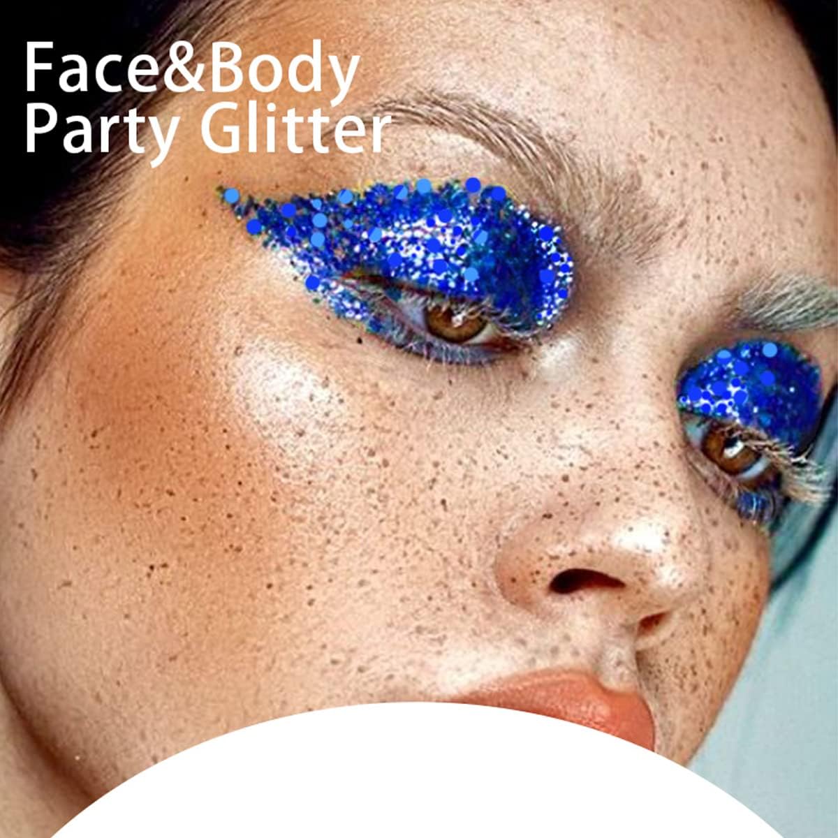 Blue Face Glitter Gel - 4th of July Body Glitter for Festivals | 50ML Sparkling Hair & Makeup
