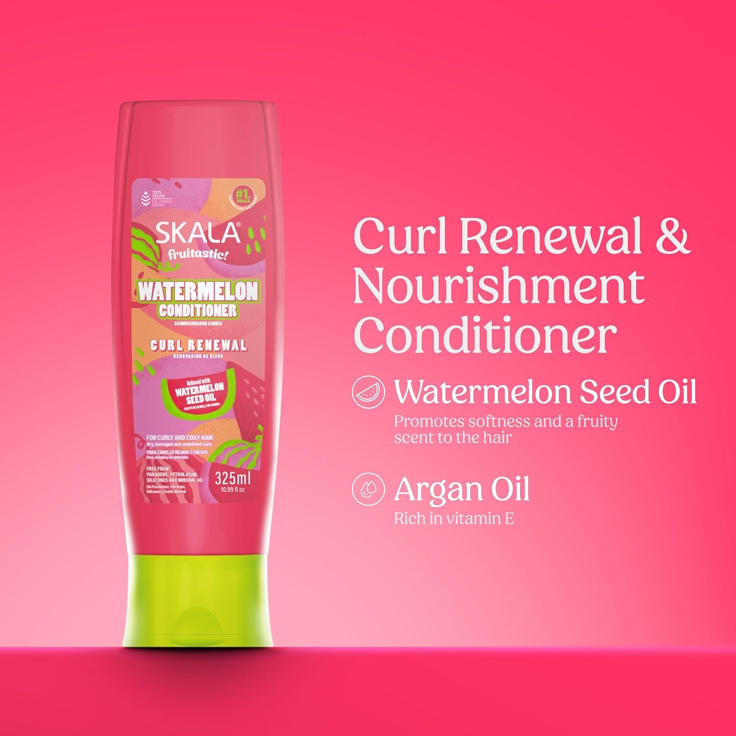 SKALA Watermelon Conditioner - Lightweight Shine for Curly & Coily Hair | 10.99 Fl Oz