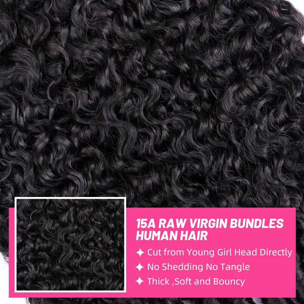 Burmese Curly Hair Bundles - 100% Unprocessed Raw 15A Kinky Curly Weave | 18-20-22 Inch, Natural Color