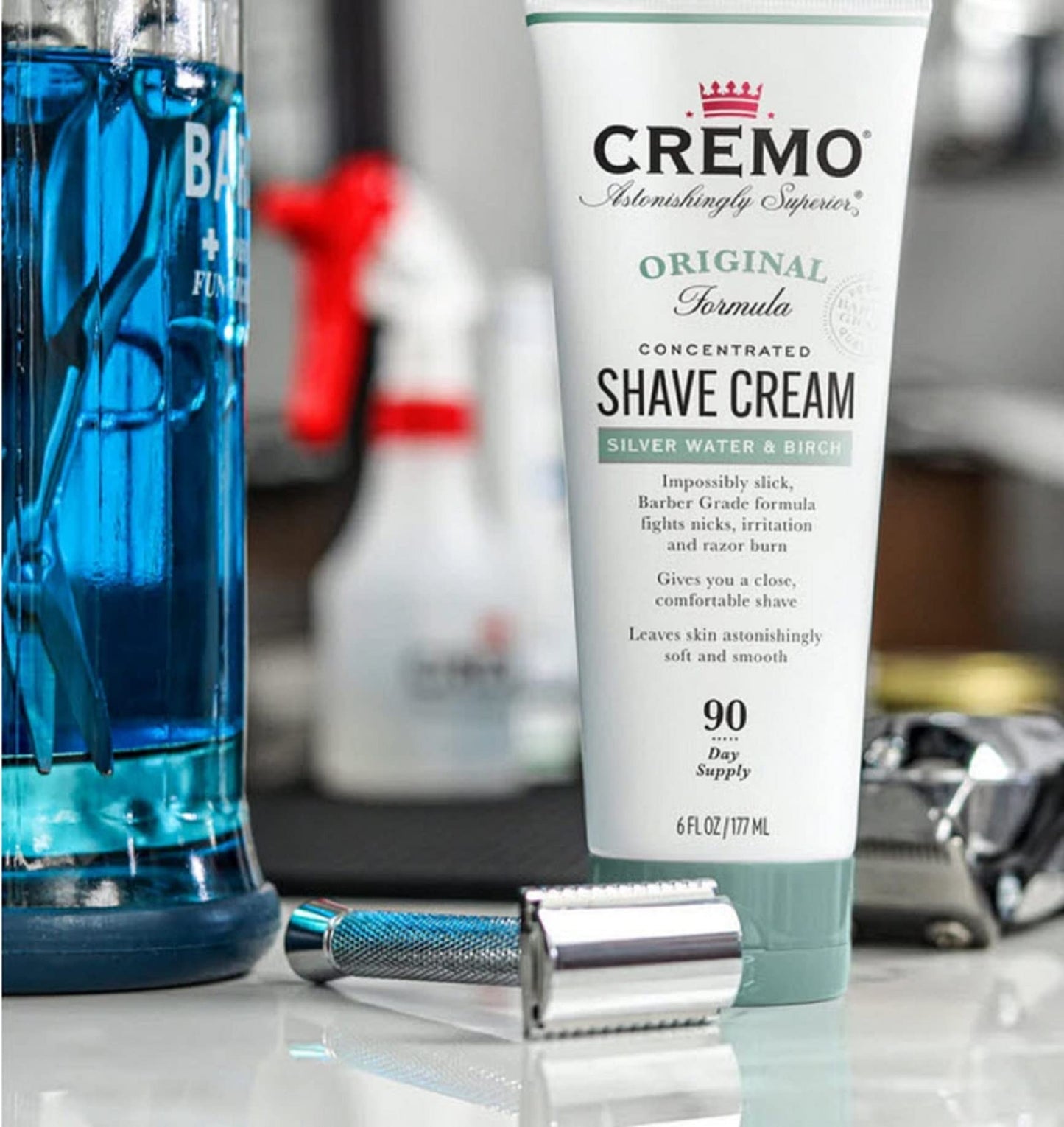 Cremo Barber Grade Silver Water & Birch Shave Cream, Astonishingly Superior Ultra-Slick Shaving Cream Fights Nicks, Cuts And Razor Burn, 6 Fl Oz (Pack of 2)