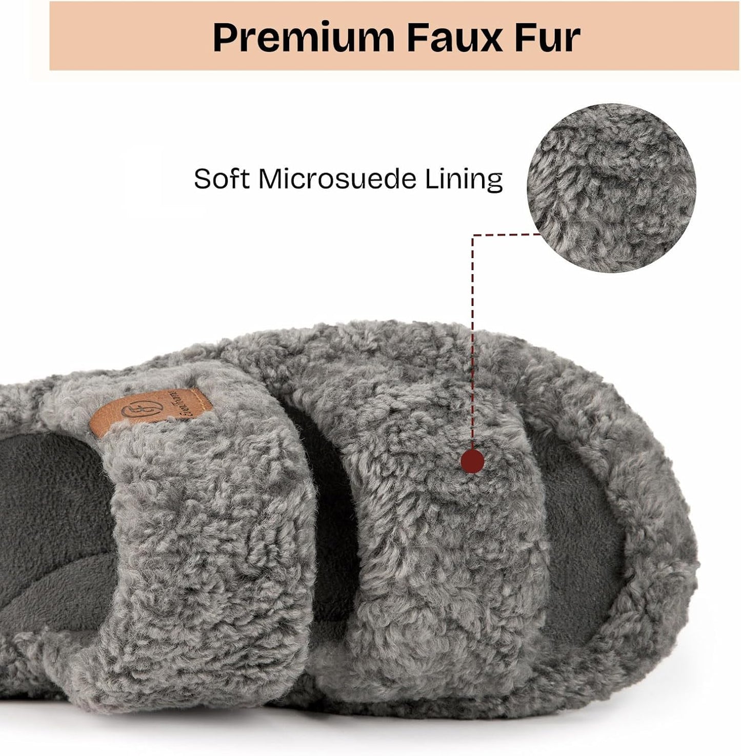 Fuzzy Open-Toe Slippers for Women - Soft Comfy Memory Foam Indoor House Shoes | Cozy Comfort