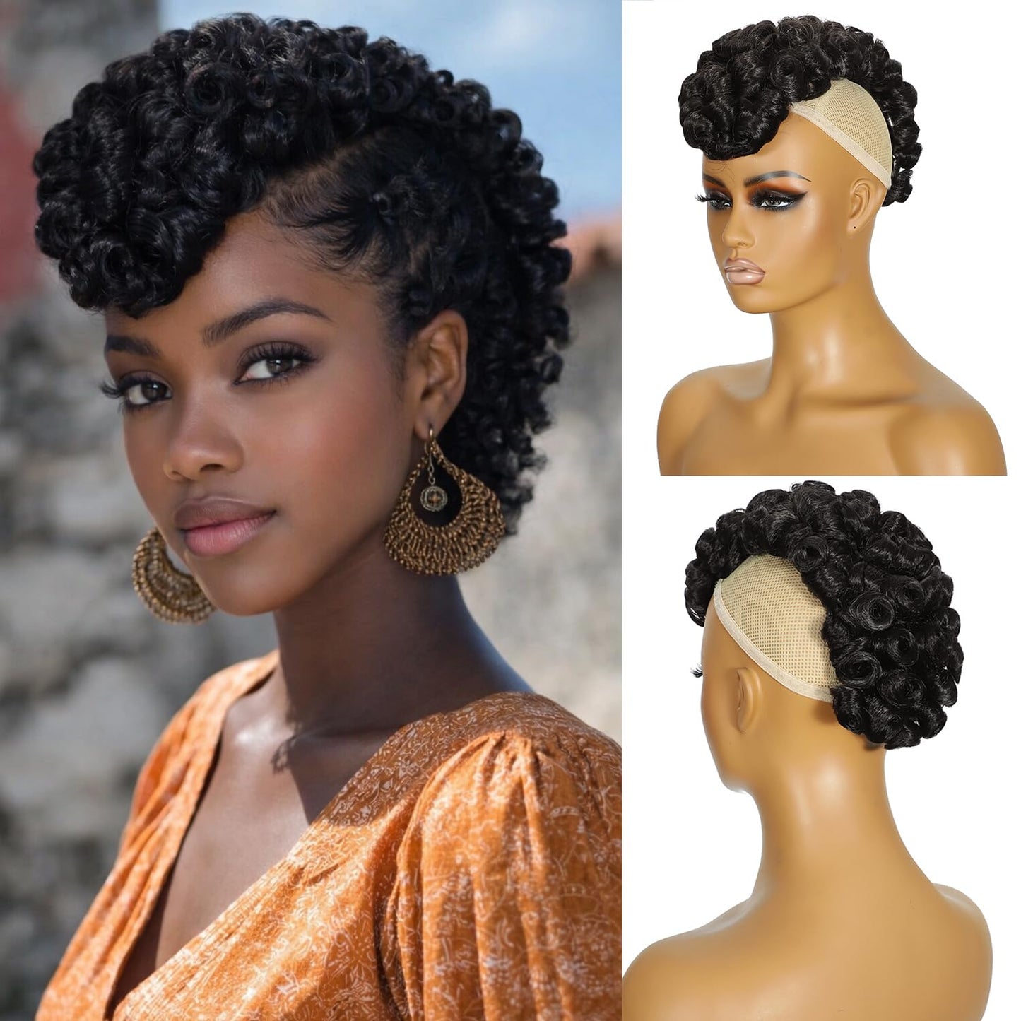 Afro Puff Drawstring Ponytail - Short Burgundy Kinky Curly Hair Extensions | Fluffy Updo for Black Women