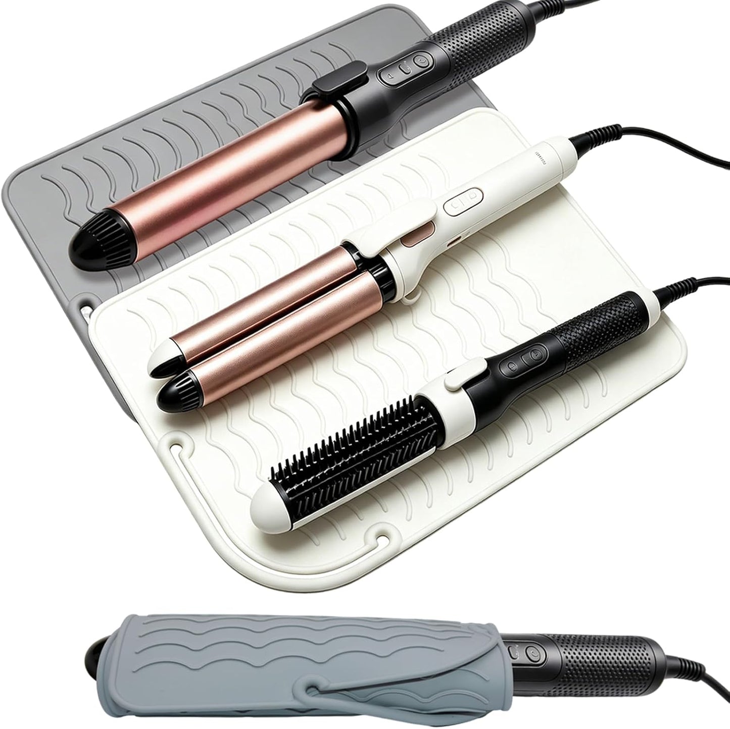 Silicone Heat Resistant Mat - Portable Travel Pad for Curling Irons & Hair Tools | 2 Pack