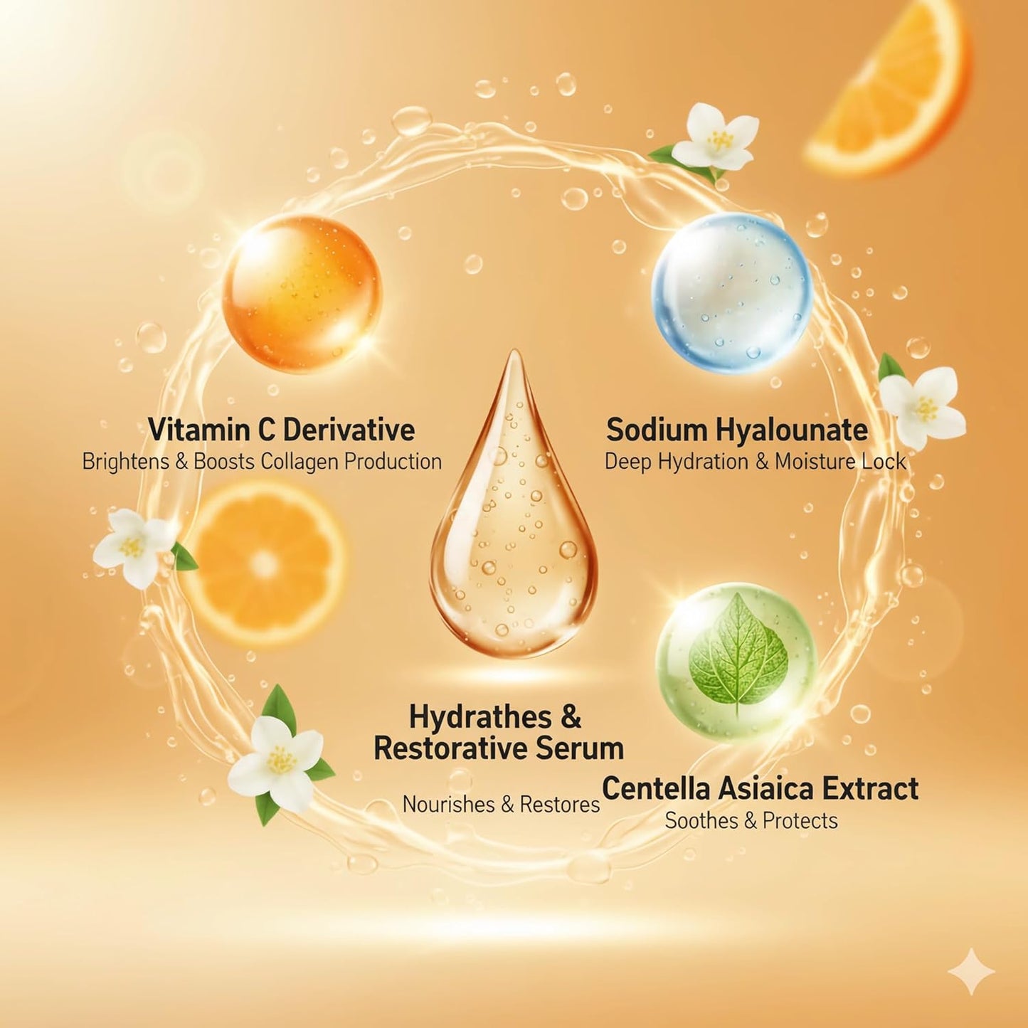 Vitamin C Face Serum 20% - Brightening & Hydrating with Hyaluronic Acid | Reduces Dark Spots, Fine Lines, Wrinkles