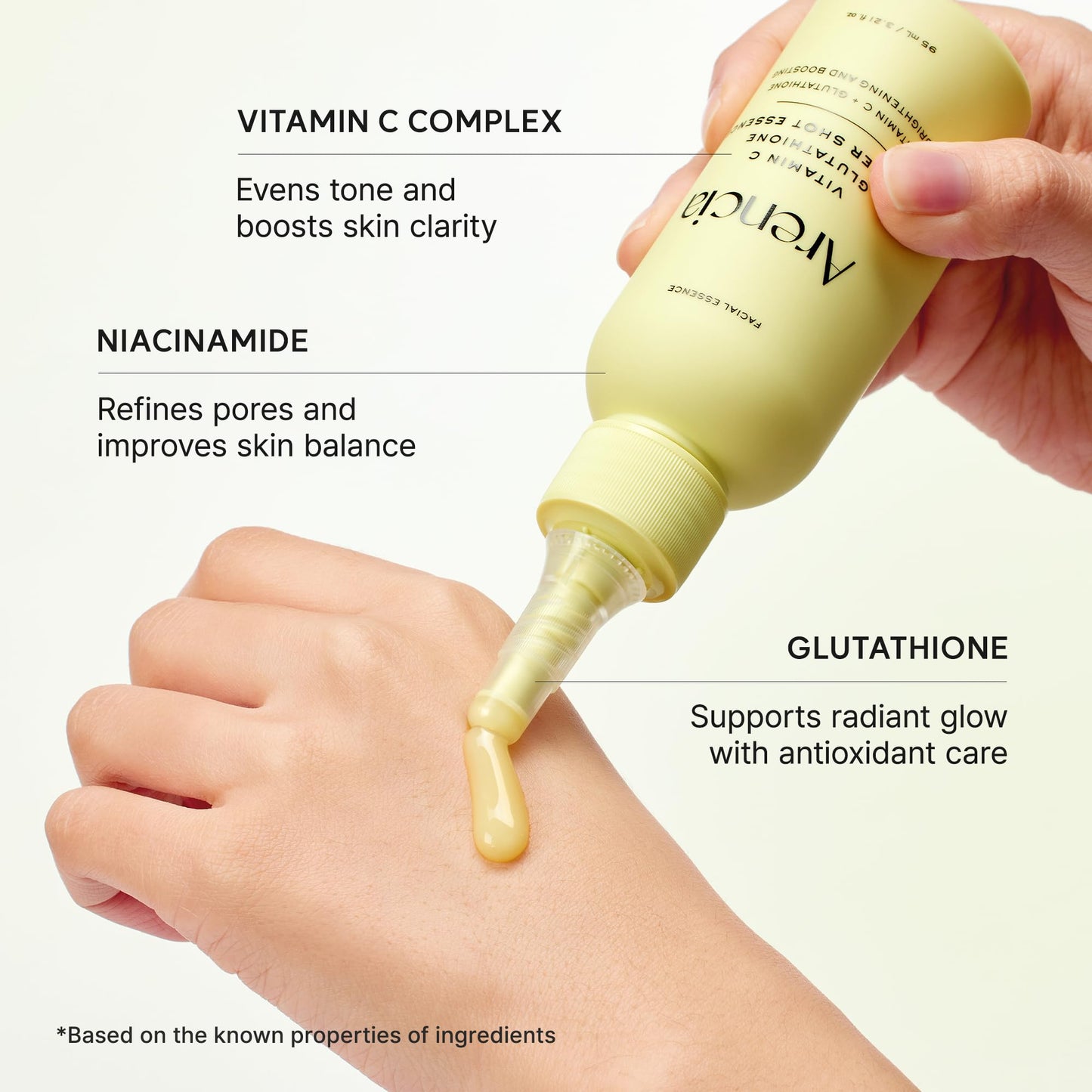 Arencia Vitamin C Glutathione Booster Essence, Facial Essence with Niacinamide, Dark Spot Care, 95 mL/3.21 fl oz
