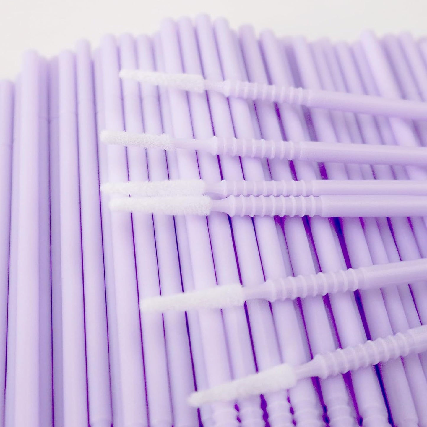 Microswabs for Eyelash Extensions - Precision Long-Tip Microbrush Applicators | 200 Pcs, Purple Pro Grip