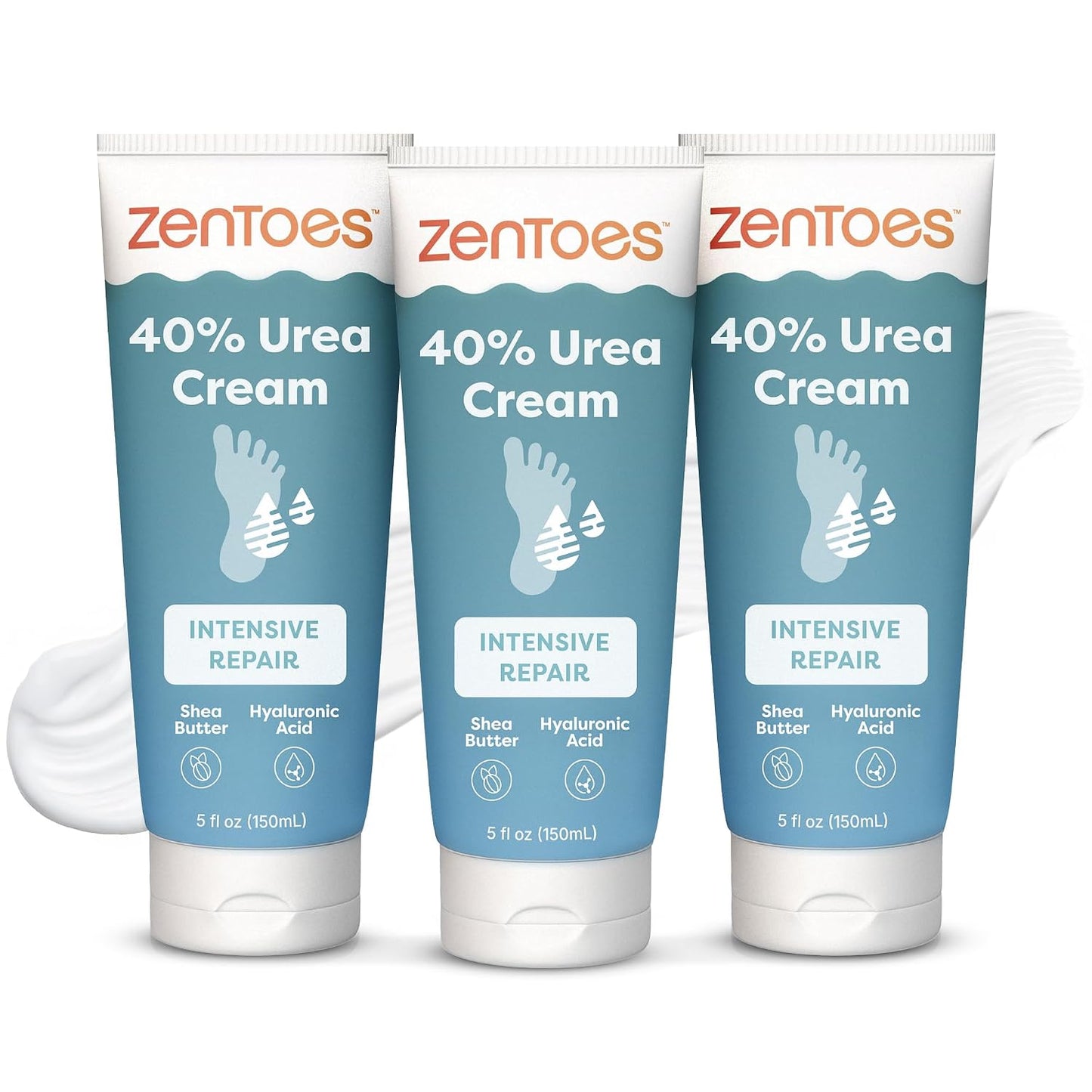 ZenToes Urea Foot Cream 40% - Exfoliating Cream for Dry Cracked Heels & Calluses | 5oz Lavender Scent