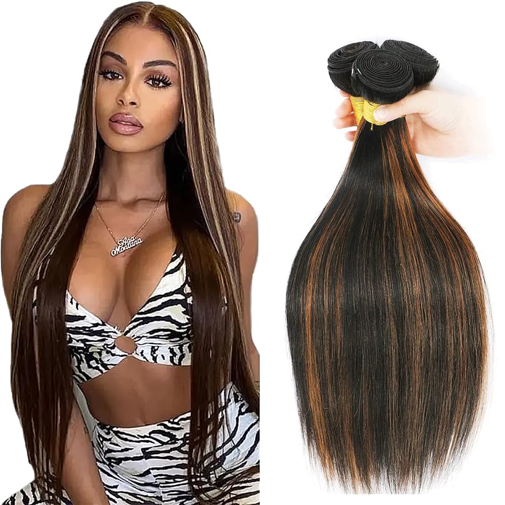 28 30 32 Inch 1b30 Bundles Human Hair Brown Straight Bundle Peruvian Human Hair 3 Bundles 1b30 Straight Bundle Hair Extensions