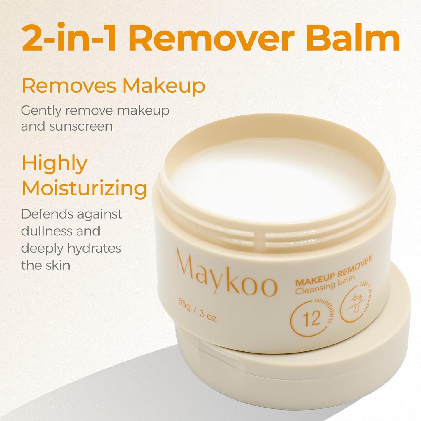 Makeup Remover Balm - Hydrating Deep Cleansing Oil-Based Formula | Gentle for All Skin Types, 85g/3oz
