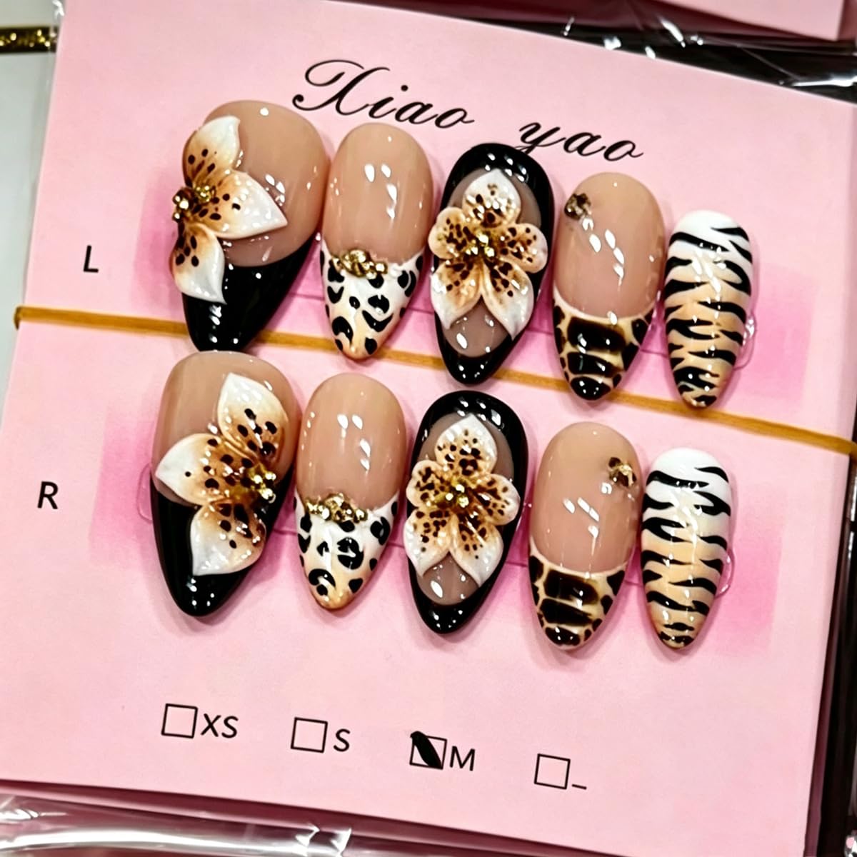 Press-On Almond Nails - Blue & Yellow Fruit Design | Reusable 30-Piece Nail Kit for Spring & Summer Manicure
