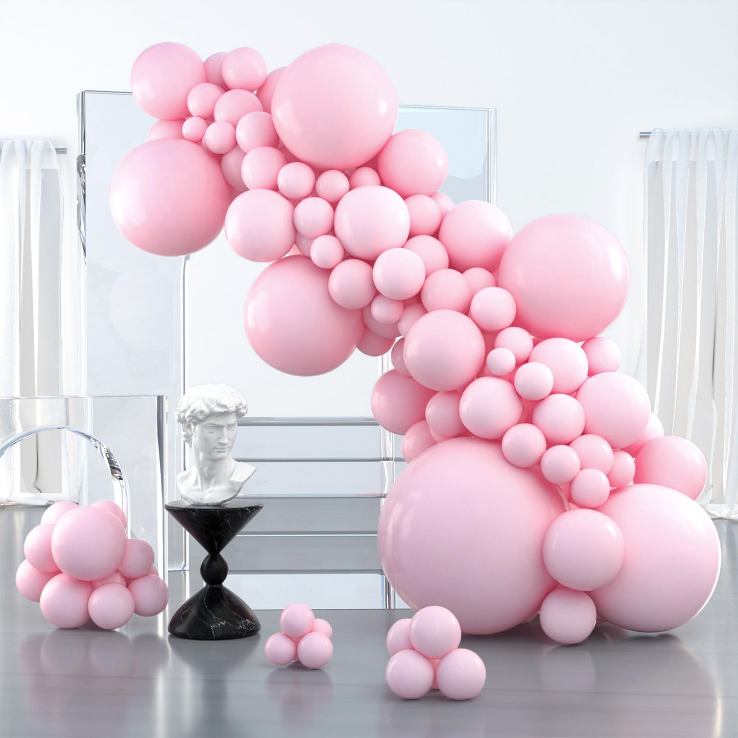 PartyWoo Light Pink Balloons 100pcs Pastel Pale Baby Pink Color