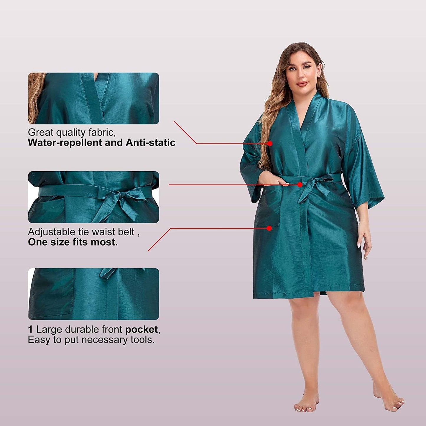 PERFEHAIR Salon Client Gown Cape, Pack of 4, Hairdressing Robes Smock for Hair Stylist to Hair Cutting, Hair Coloring, Makeup-Blue