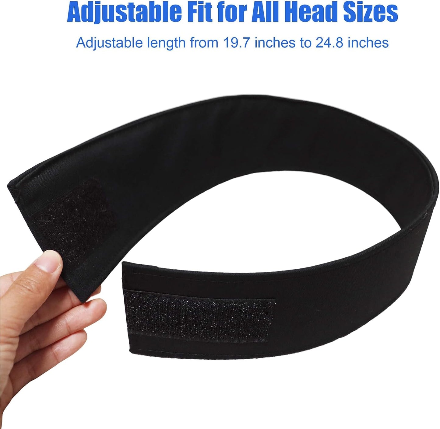 Adjustable Graduation Cap Headband - Invisible Anti-Fall Design | Fits All Head Sizes & Hairstyles - Black