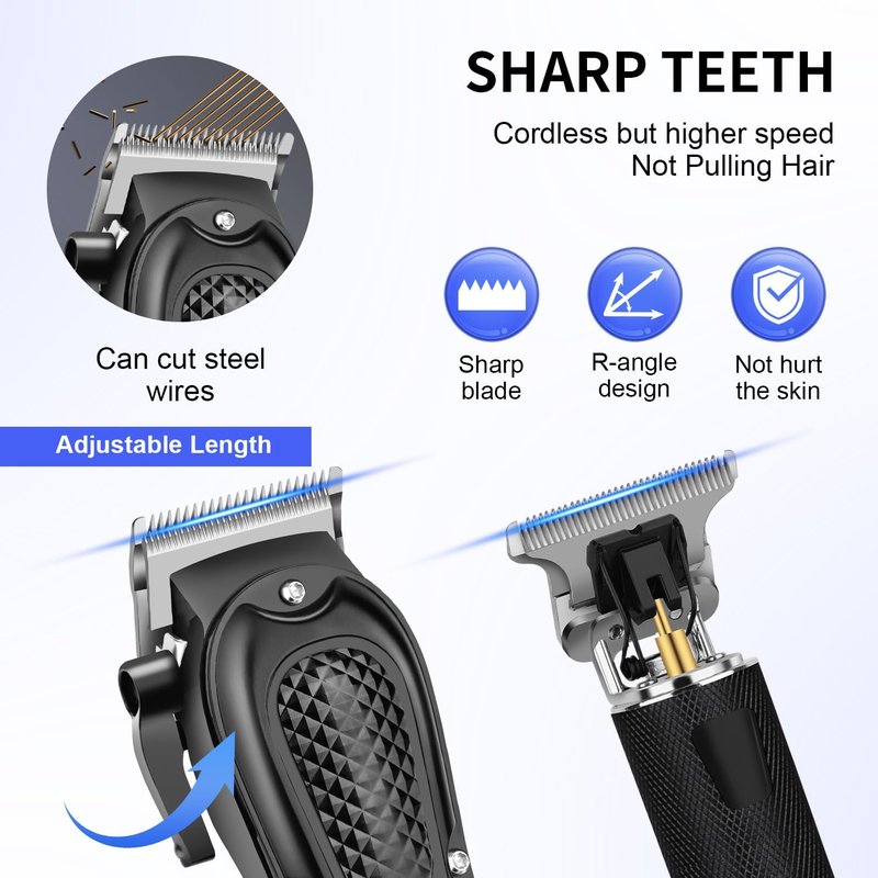Professional Hair Clippers Set for Men - Cordless Rechargeable Clippers & Trimmers Kit | LED Display, Perfect Gift