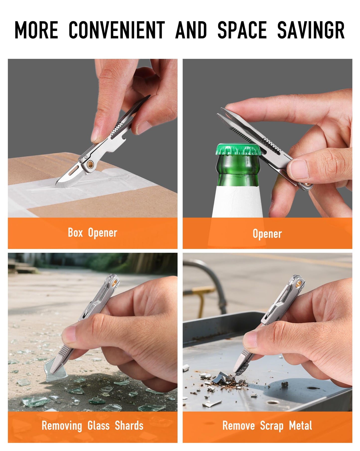 LIAOVEN Titanium EDC Tweezers Tool for Men, Precision Tweezers with Knife Survival Camping Outdoor Travel Garden Plant Splinter Craft Mini Tweezer Tool for Father Gifts