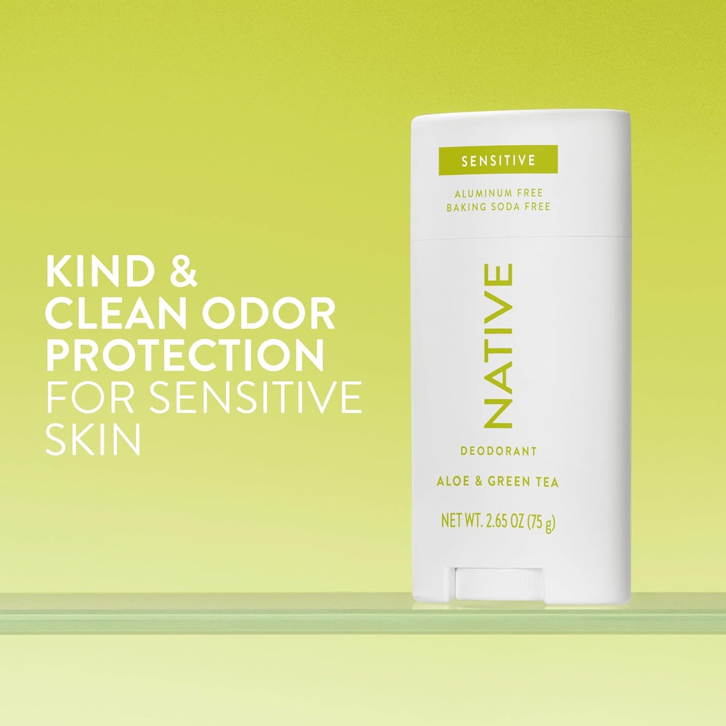 Native Sensitive Deodorant - Naturally Derived Ingredients for 72-Hour Odor Control | Aluminum-Free, Baking Soda, Coconut Oil, Aloe & Green Tea