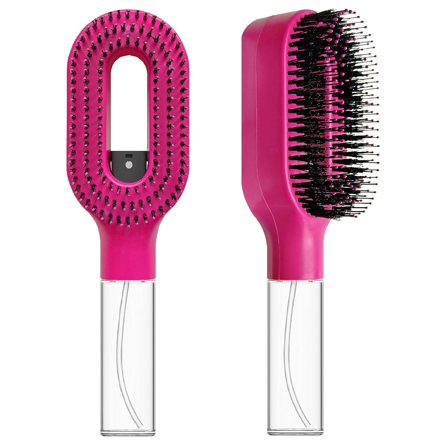 2-in-1 Detangler Hair Brush - Wet & Dry Curly, Wavy, Straight Hair | Built-In Mister Spray, 50ml Water Reservoir (Pink)