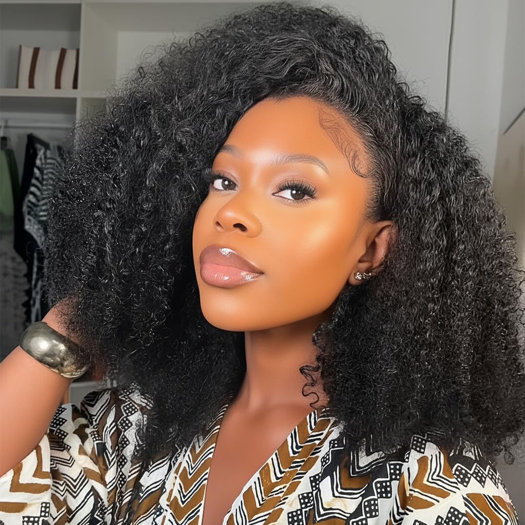 Human Hair Half Wig - Burmese Curly 3-in-1 Drawstring | Glueless, Easy Wear for Black Women - 16 Inch