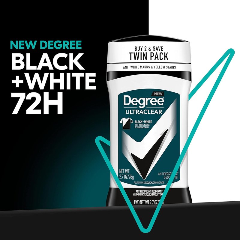 Degree Men Antiperspirant Deodorant - UltraClear Black+White | 72-Hour Sweat & Odor Protection, 2.7 oz (2 Count)