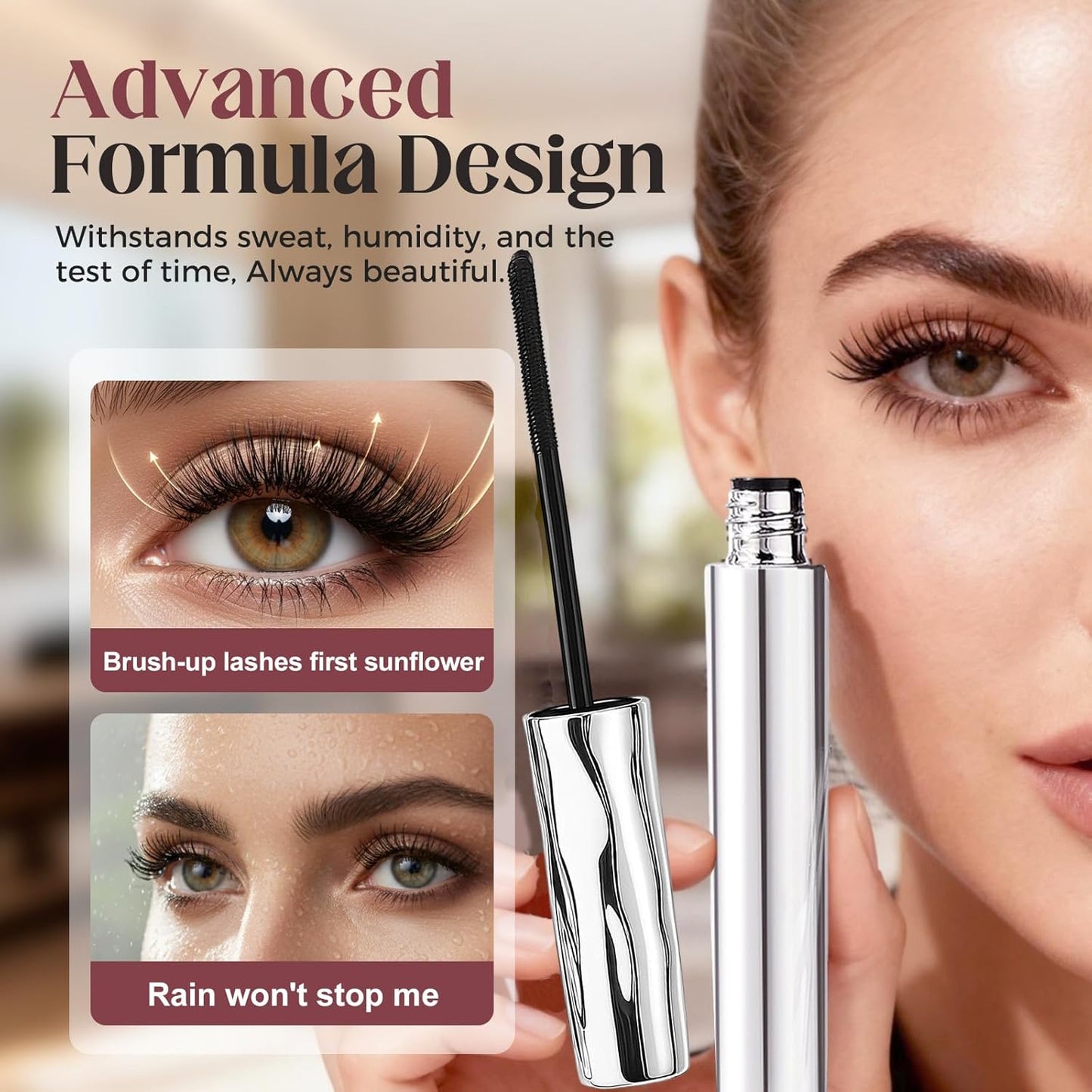 Mature Women's Mascara - Volume & Length for Thinning Lashes | Waterproof Long Wear in Black