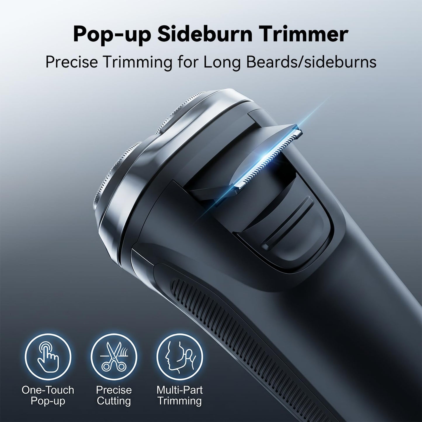 Ordele Electric Razor for Men, 2025 Upgraded Electric Shavers for Men, USB-C Rechargeable, Wet & Dry Shaver with Pop-up Trimmer and Travel Case (Gunmetal)