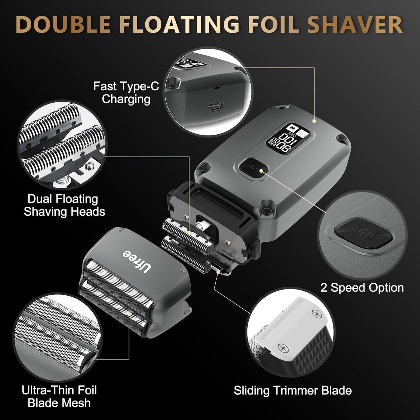 Ufree Hair Clippers & Trimmers Set - Professional Electric Razor & Foil Shaver for Men's Grooming | Ideal for Home & Barber Use