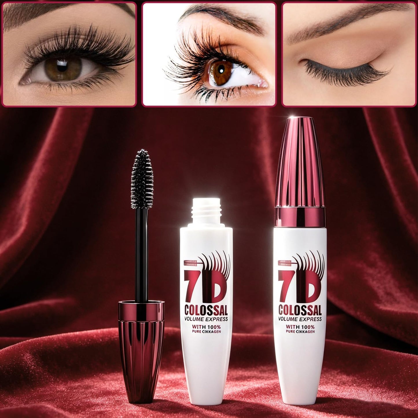 Waterproof Volume Mascara - 3Pcs Black Lengthening & Thickening Formula | Smudge-Proof Curling Eye Makeup for Women