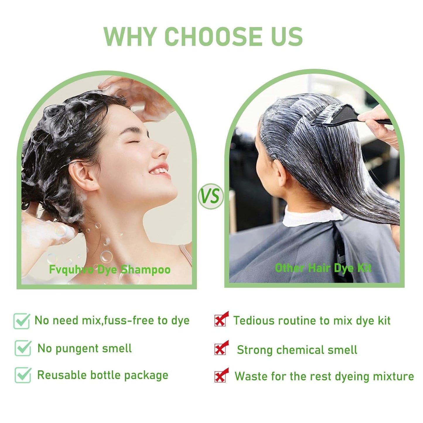Cherry Brown Hair Dye Shampoo - 3 in 1 Color Treatment for Quick Results | Nourishing Formula