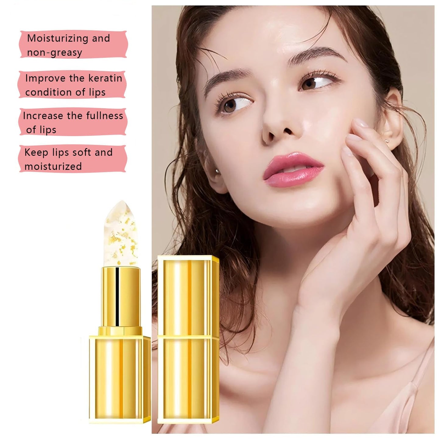 Color Changing Lipstick for Older Women, Ph Adjusting Clear Lip Gloss, Transferproof Color Lipstick Long-Lasting Hydration Without Stripping, Keeping Makeup In Place for Up To 8+ Hours
