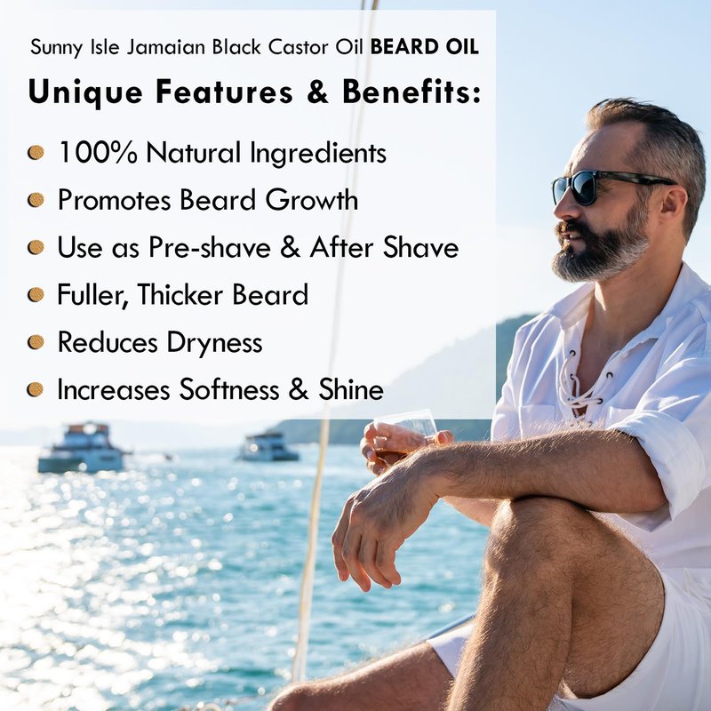 Sunny Isle JBCO 2-N-1 Hair & Beard Wash Formulated for Men 12oz with Beard Oil and Pomade 4oz Set