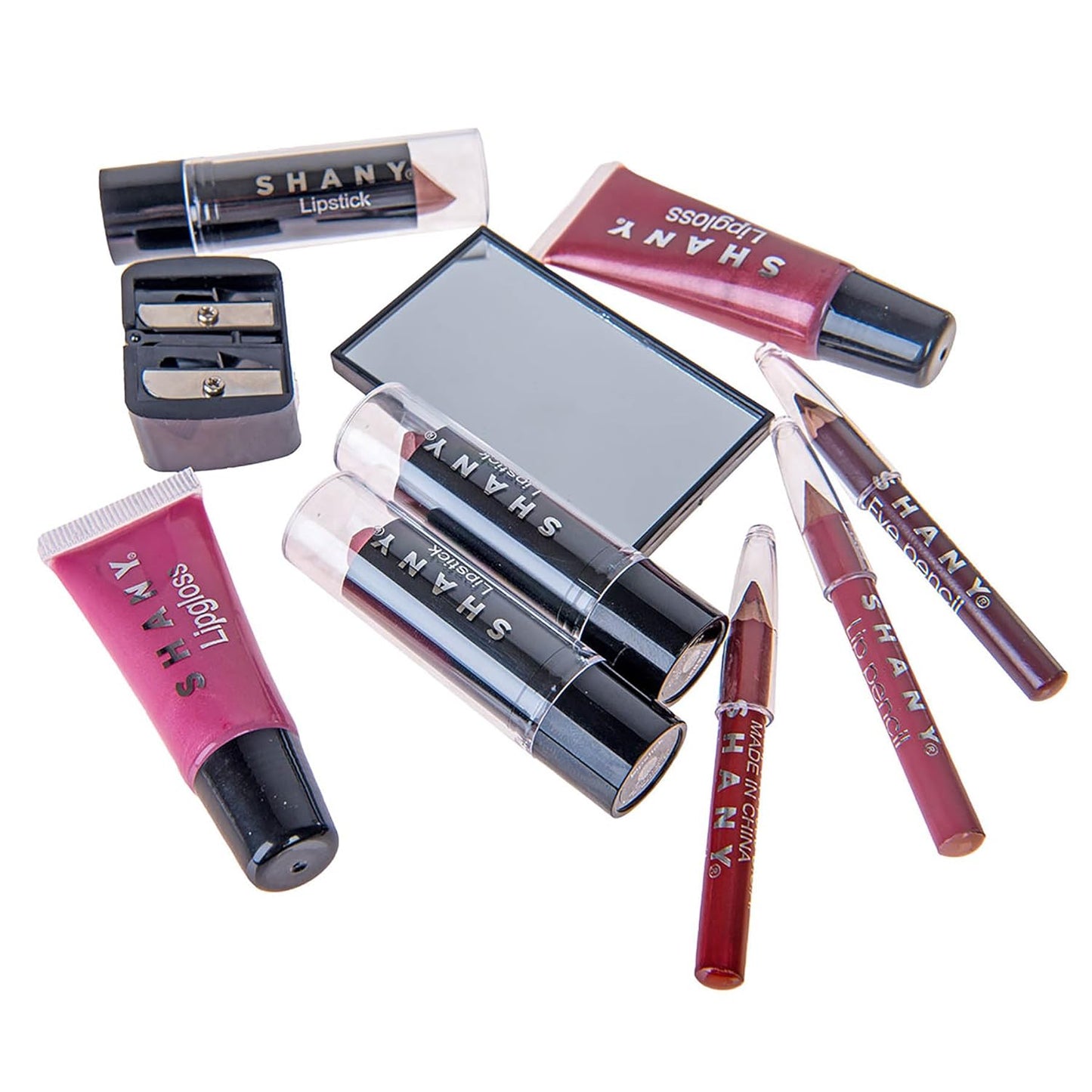 SHANY Makeup Train Case - Reusable Aluminum Organizer with Eye Palettes, Blushes & Brushes | Gift Set