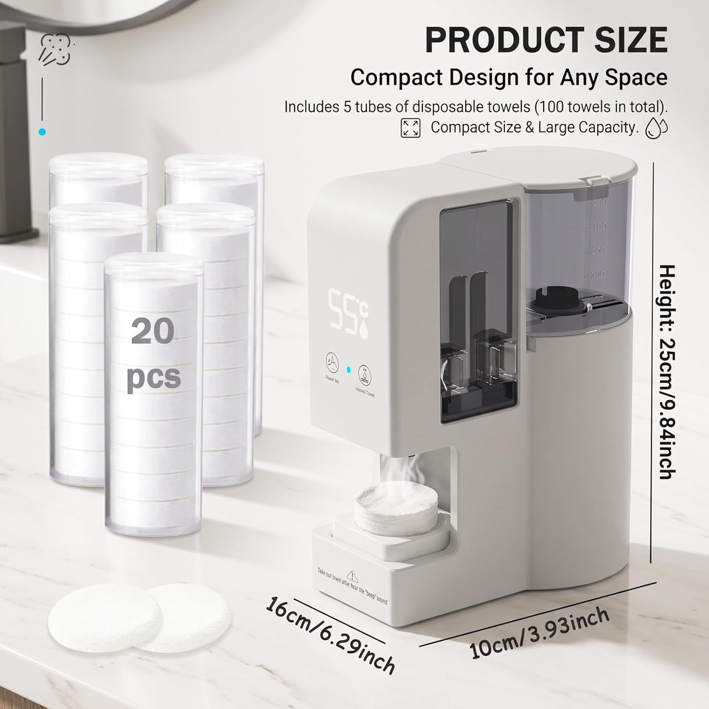 Hot Towel Warmer - Professional Disposable Spa Towel Dispenser with 100 Towels | Efficient Heating