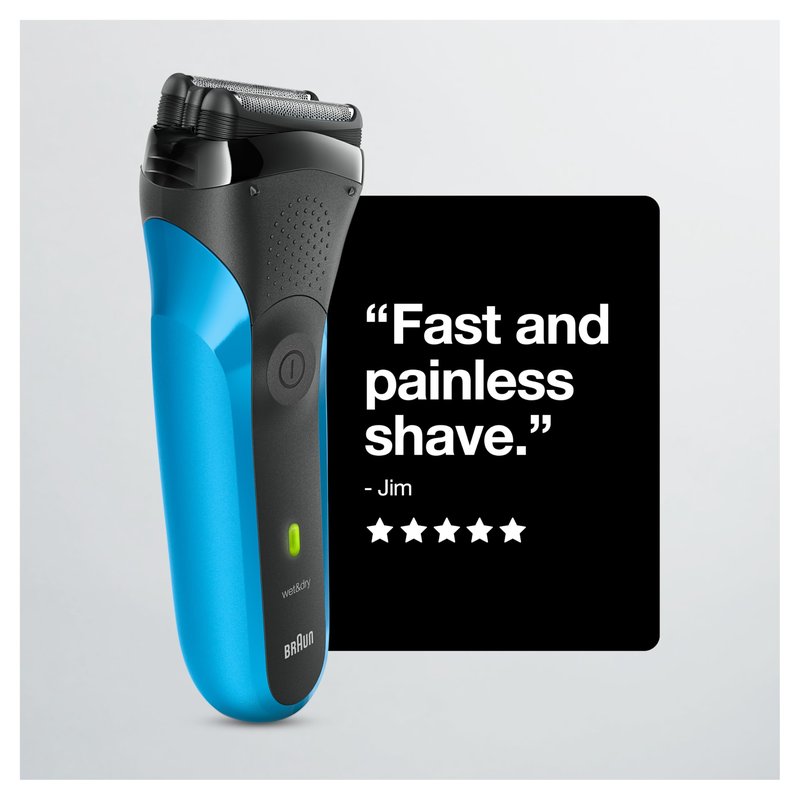 Series 3 3010s Wet & Dry Electric Shaver for Men/Rechargeable Electric Razor, Blue