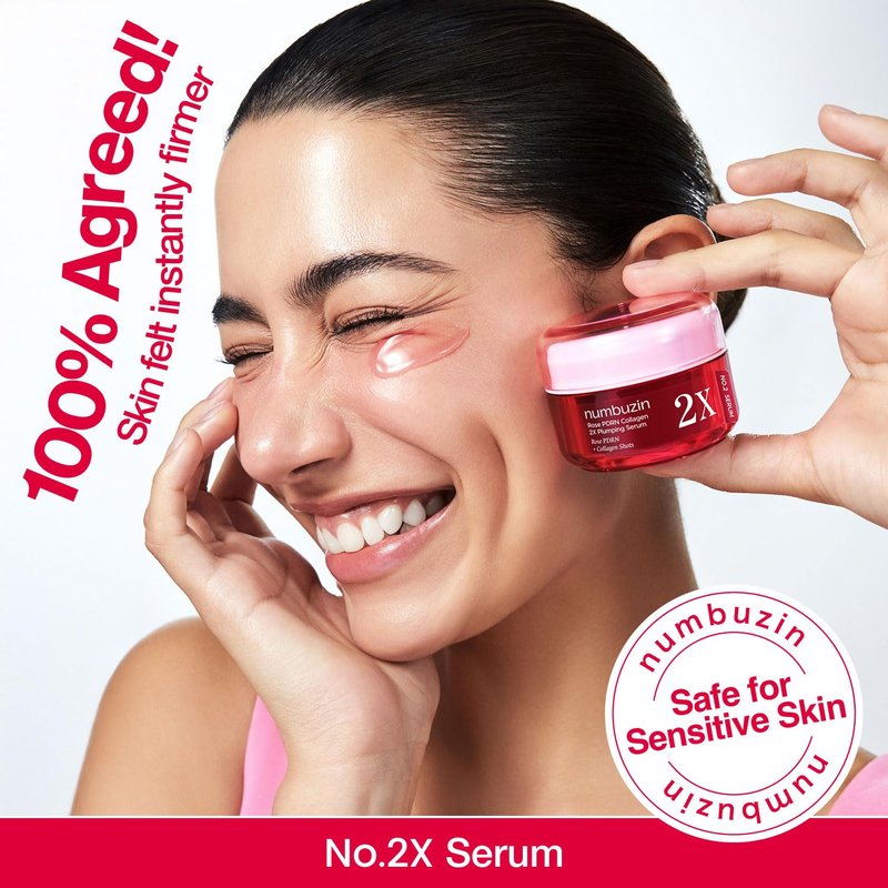 Numbuzin No.2X Rose PDRN Collagen Plumping Serum - Firming & Hydrating Korean Skincare | 1.01 fl oz (30ml)