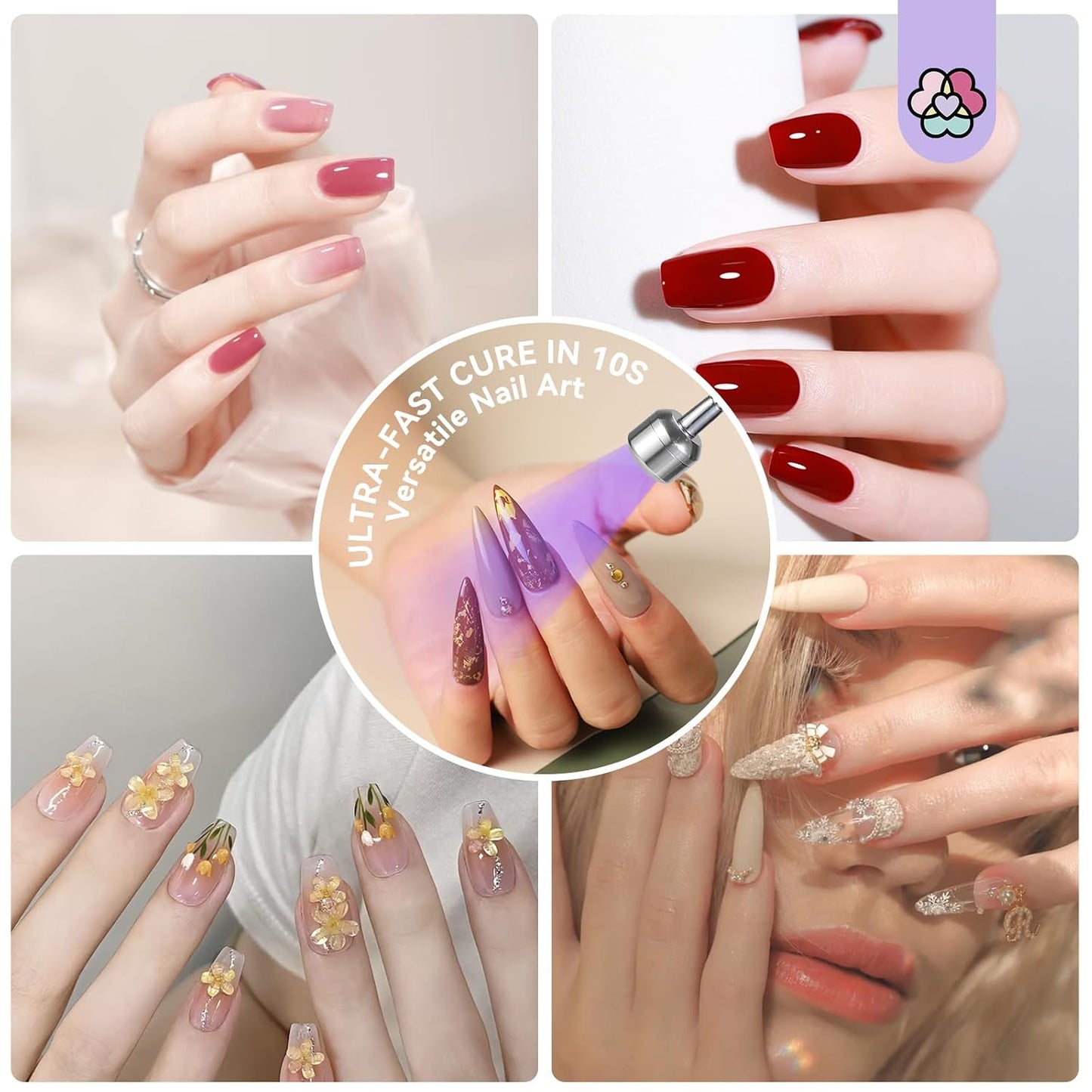 SAVILAND Gooseneck UV Nail Lamp - 12W Gel Light with Touch Switch & 3 Timer Settings | Quick Drying, Adjustable Design