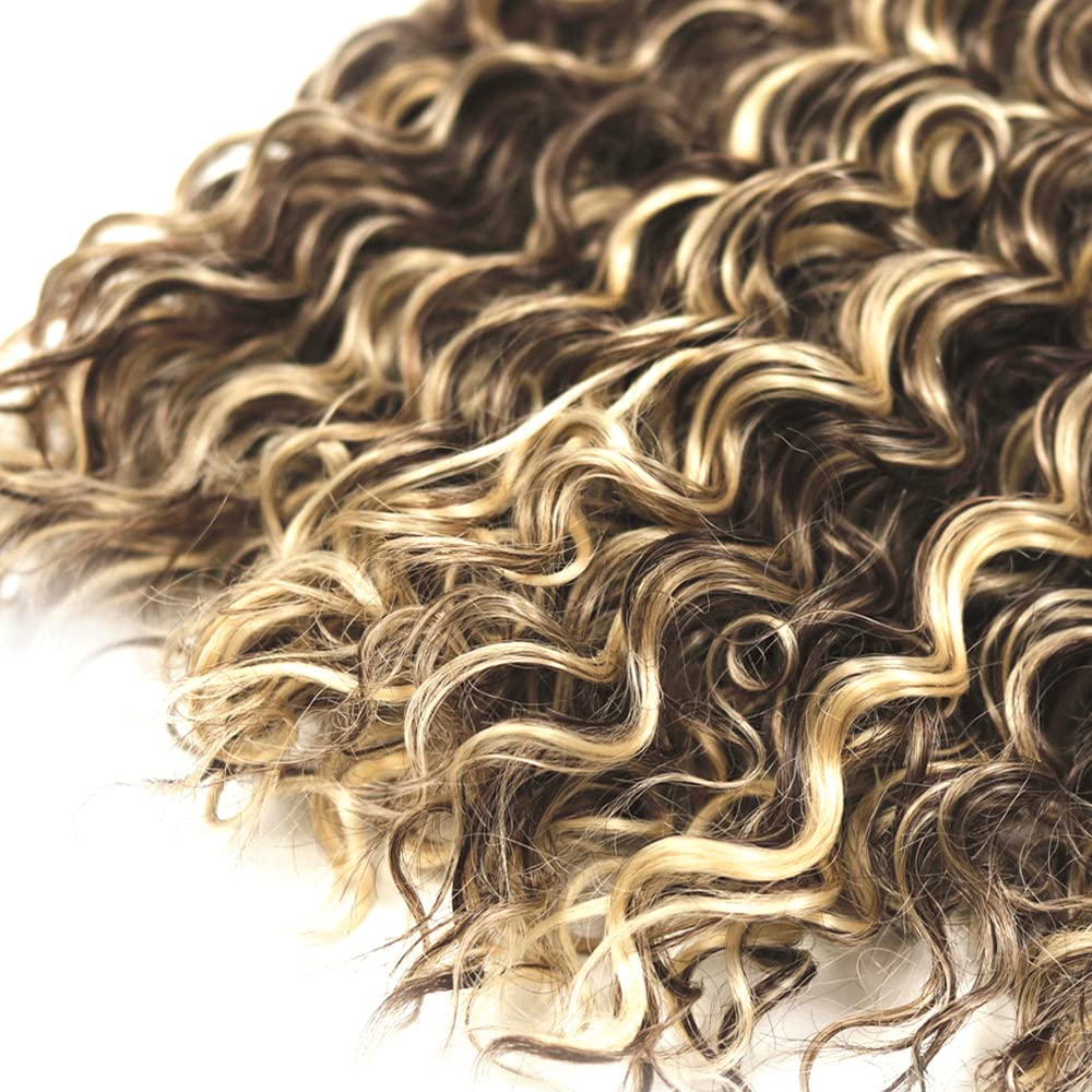 28 30 32 Inch Highlight Bundles Human Hair P4/613 Deep Wave Bundle Brazilian Virgin Remy Hair 3 Bundles Two Tone Brown Mixed With Blonde Hair Weave