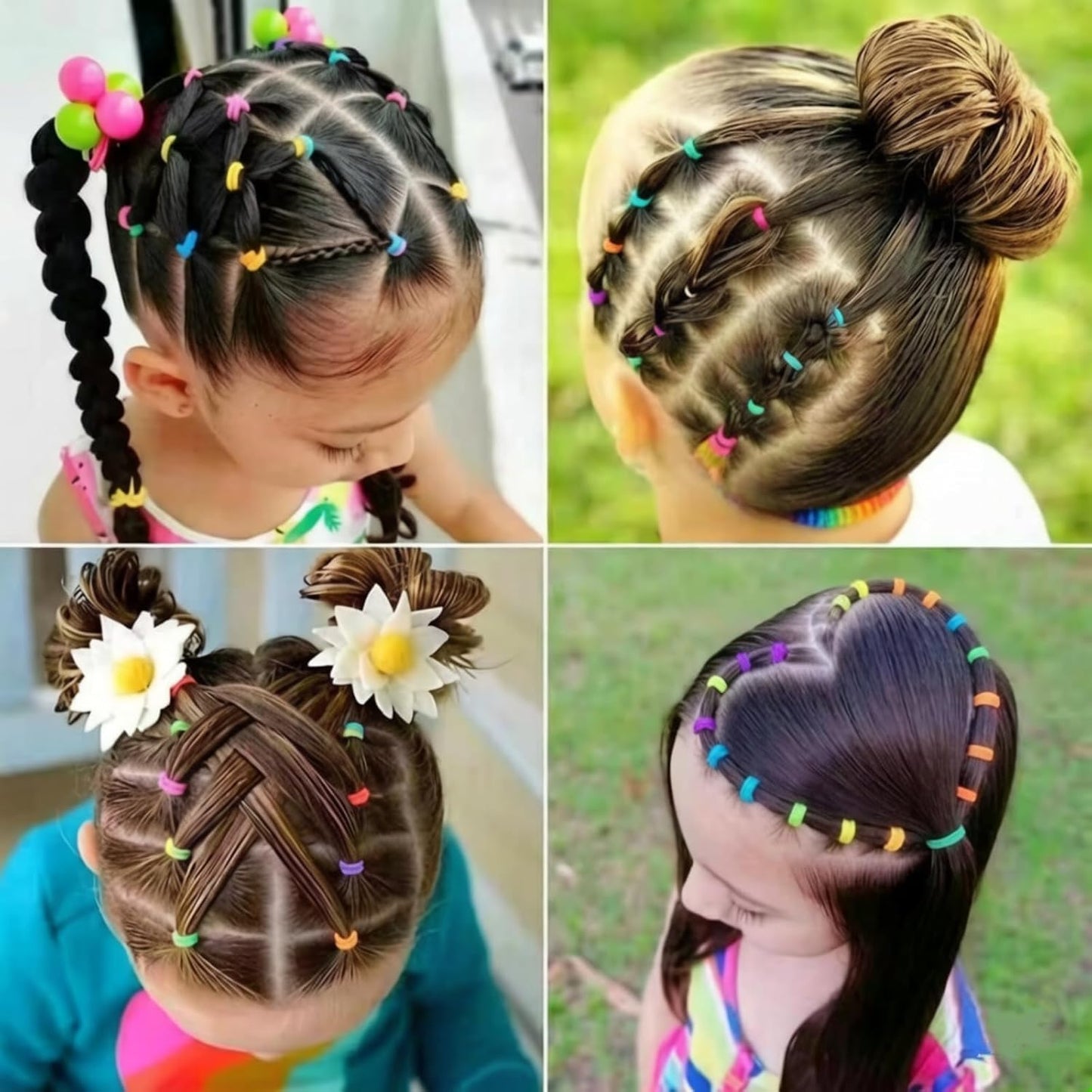 Small Hair Rubber Bands - 2000 Pcs in 32 Colors with 18 Styling Tools | Mini Elastic Hair Ties for Kids & Toddlers